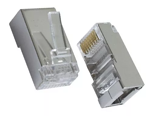 CONECTOR RJ45 CAT 6E BLINDADO x100 UND