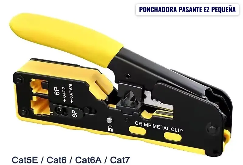 PONCHADORA DE RJ45 EZ PEQUEÑA AMARILLA