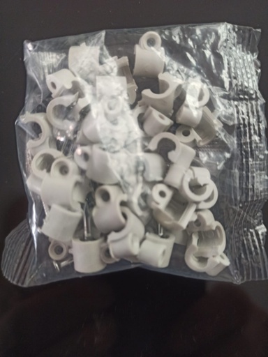 [545] GRAPA PLASTICA REDONDA #6 PARA UTP DOBLE CHAQUETA  X50 UND.
