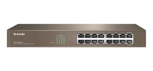 [791] SWITCH 16 PUERTOS BASE 1000 TENDA TEG1016D NO RACK